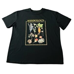 HARRY POTTER BLACK HERBOLOGY SHORT SLEEVE T-SHIRT SIZE LARGE